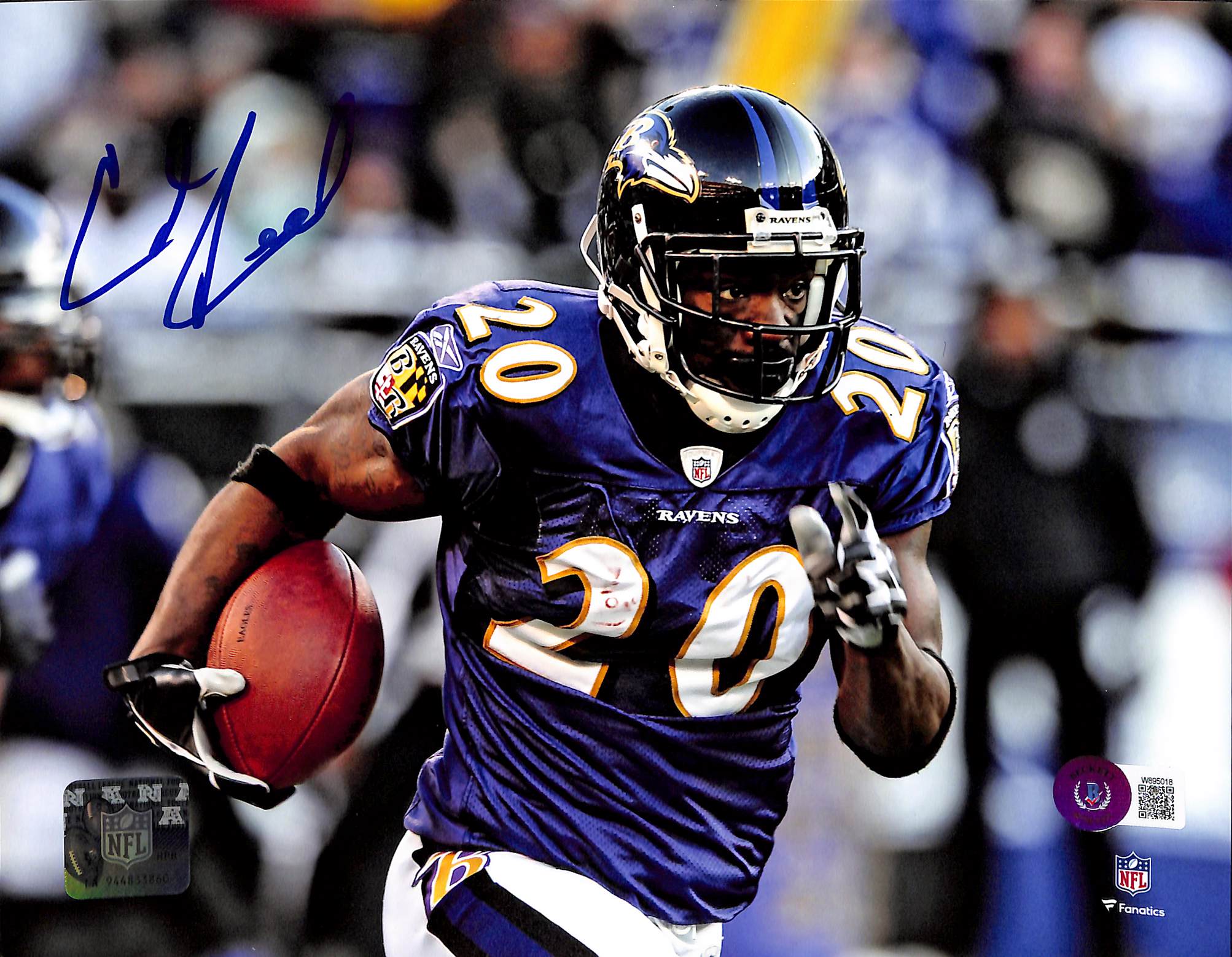 Ed Reed Autographed/Signed Baltimore Ravens 8x10 Photo Beckett