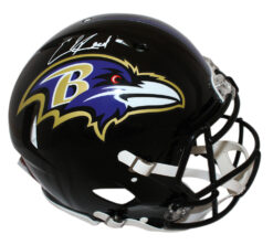 Ed Reed Autographed Baltimore Ravens Authentic speed Helmet BAS
