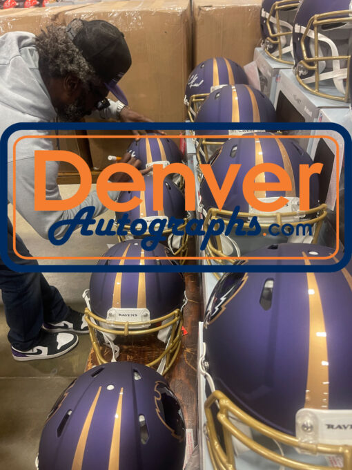 Ed Reed Autographed Baltimore Ravens 24 Alt Authentic Helmet Beckett 49276