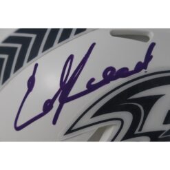 Ed Reed Autographed Baltimore Ravens 24 STS Mini  Helmet Beckett Witness 49254