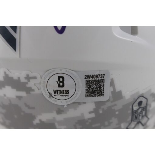 Ed Reed Autographed Baltimore Ravens 24 STS Mini  Helmet Beckett Witness 49254