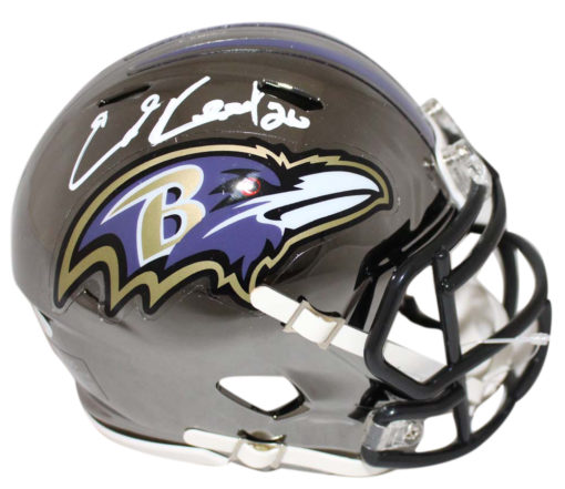 Ed Reed Autographed/Signed Baltimore Ravens Chrome Mini Helmet JSA 24096