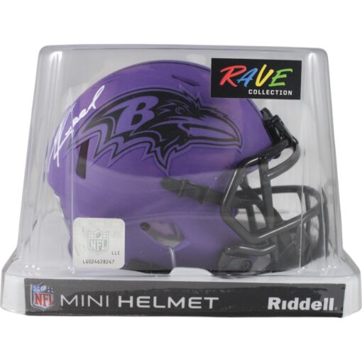 Ed Reed Autographed Baltimore Ravens Rave Mini Helmet Beckett Witness 49251
