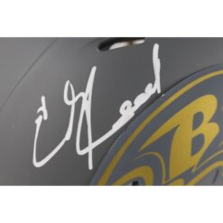 Ed Reed Autographed Baltimore Ravens Slate Mini Helmet Beckett Witness 49257
