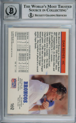 Dan Reeves Autographed 1992 Pro Set #162 Trading Card Beckett 10 Slab