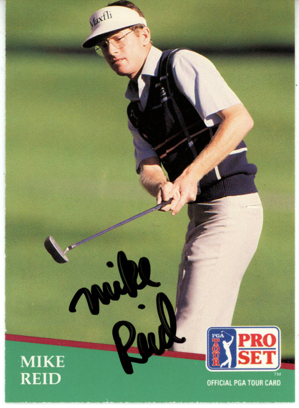 Mike Reid Autographed 1991 Pro Set #9 Trading Card Beckett 44890