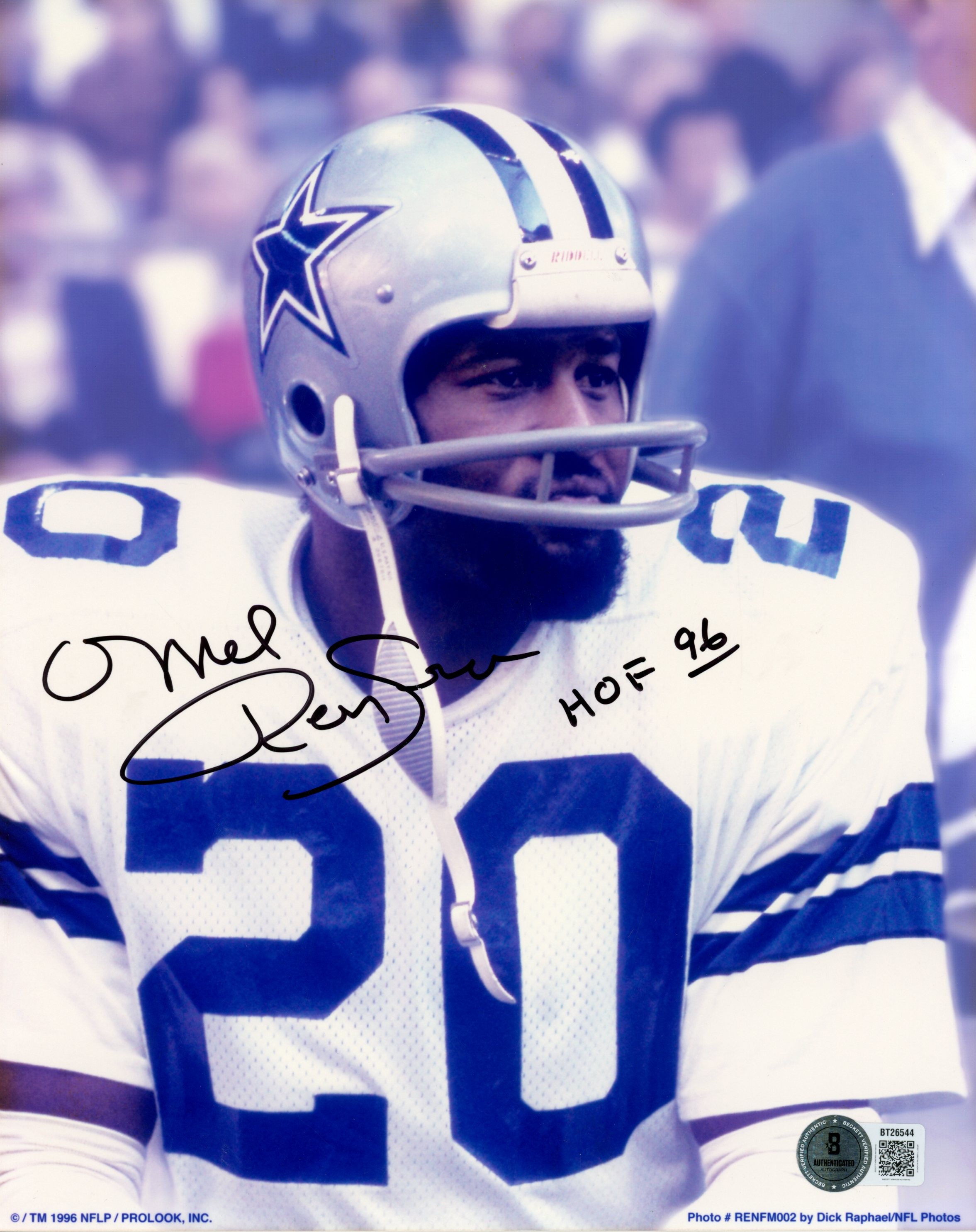 Mel Renfro Autographed Dallas Cowboys 8x10 Photo PL w/HOF Beckett 56732
