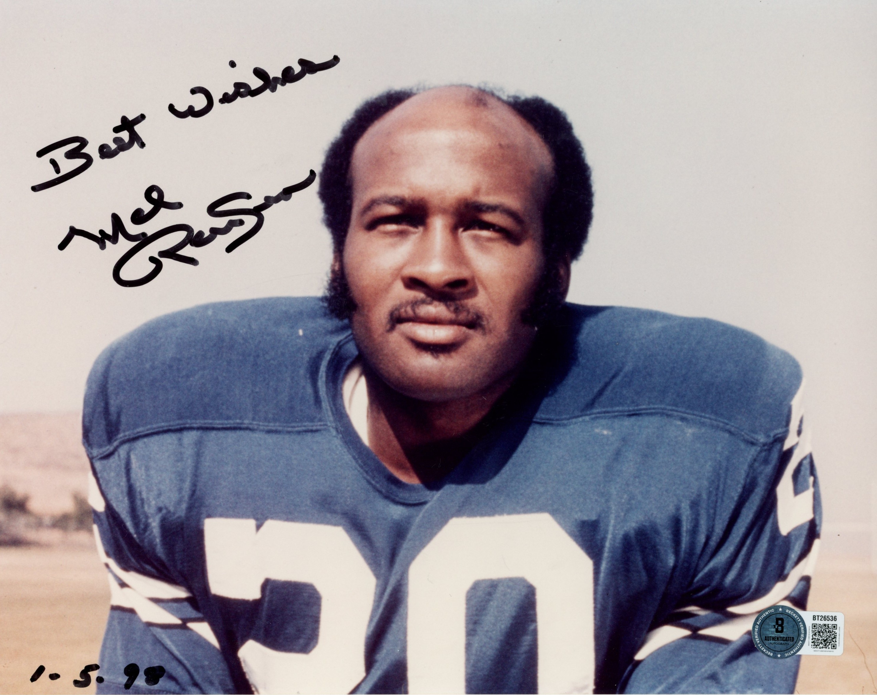 Mel Renfro Autographed Dallas Cowboys 8x10 Photo Best Wishes Beckett 56740