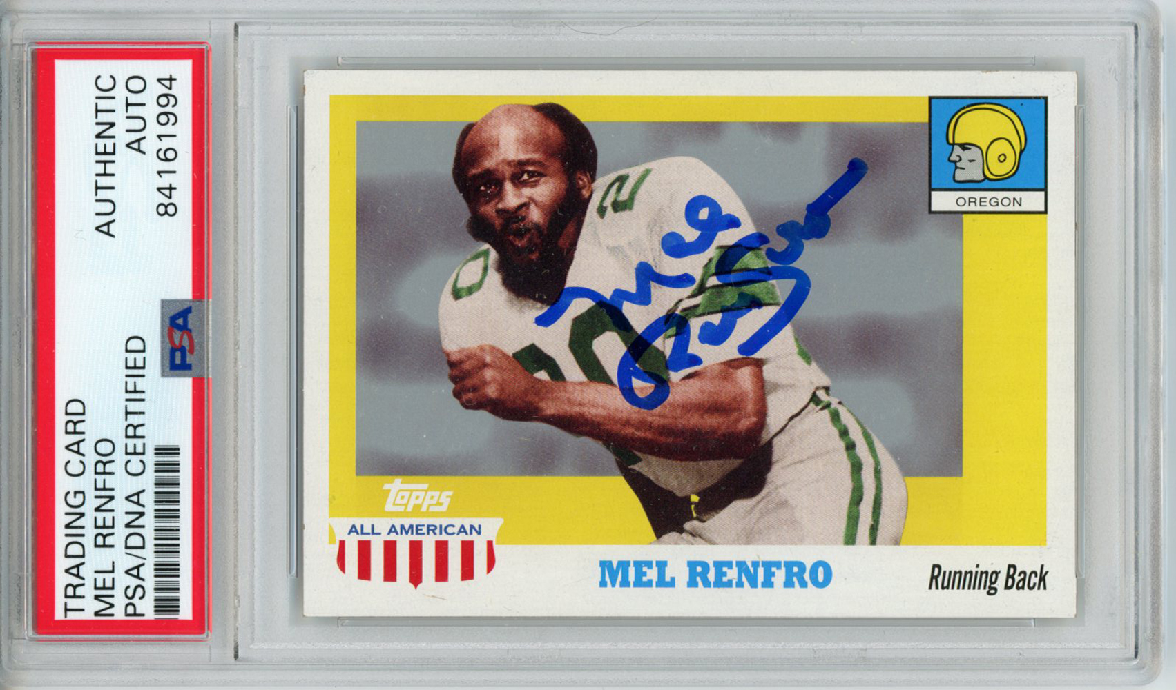 Mel Renfro Autographed 2005 Topps All American Trading Card PSA Slab 32594