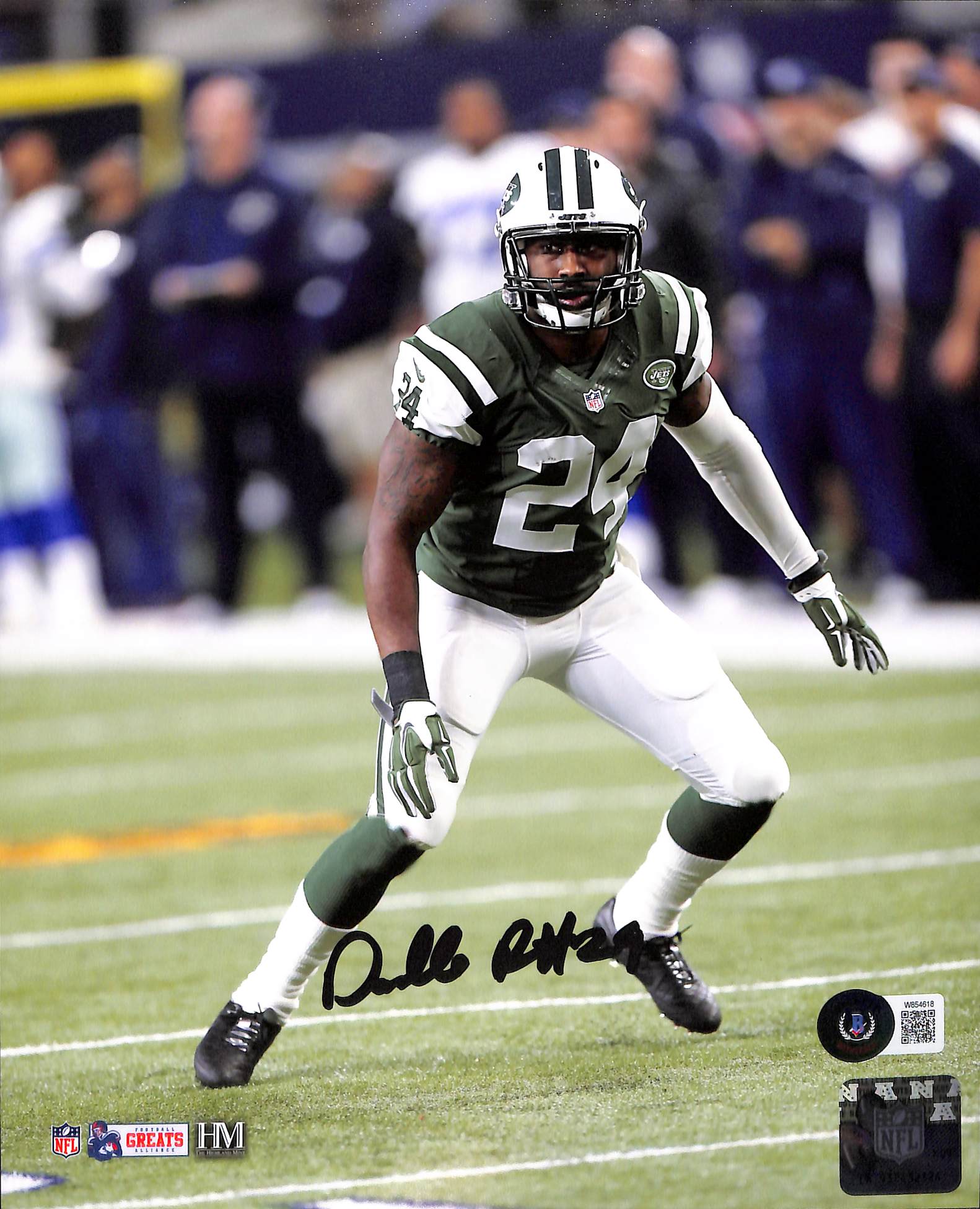 Darrell Revis Autographed/Signed New York Jets 8x10 Photo Beckett 