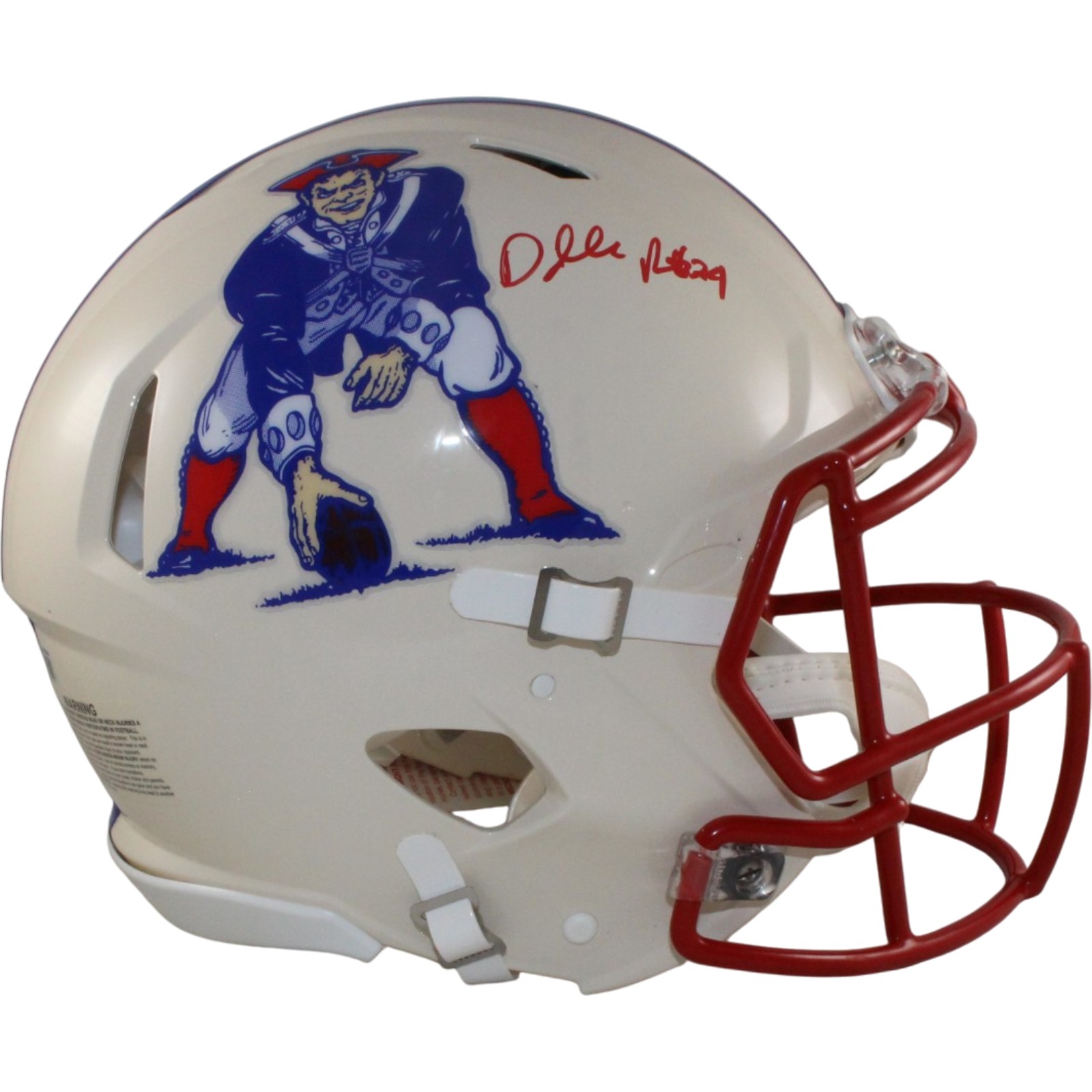 Darrelle Revis Autographed New England Patriots Pro Retro Helmet Beckett 56470 1 Darrelle Revis Autographed New England Patriots Pro Retro Helmet Beckett 56470