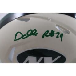 Darrelle Revis Autographed New York Jets Retro Mini Helmet Beckett Witness 58222