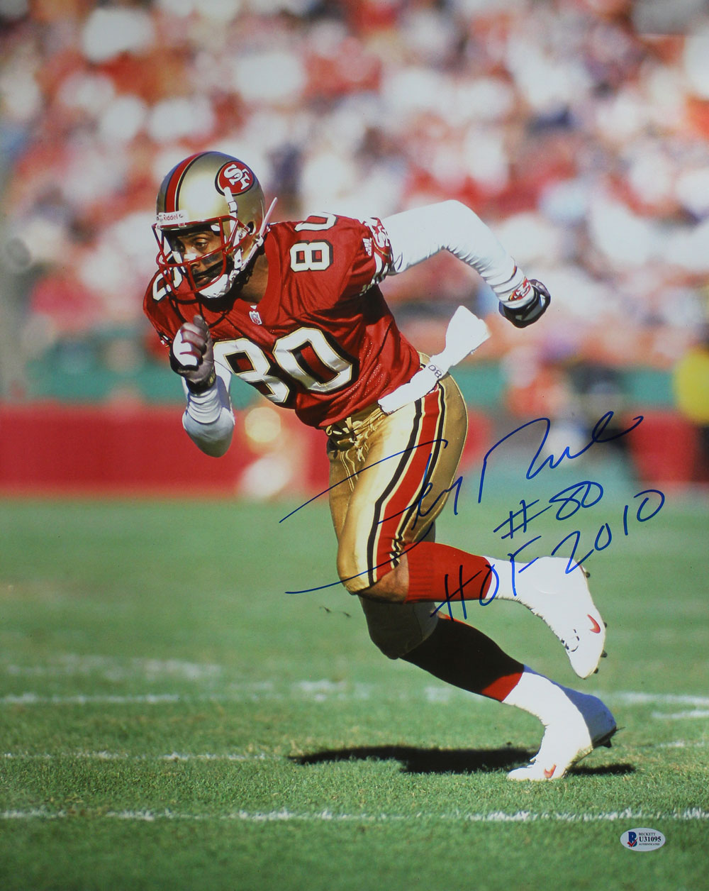 Jerry Rice Autographed/Signed San Francisco 49ers 16x20 Photo HOF BAS 29214