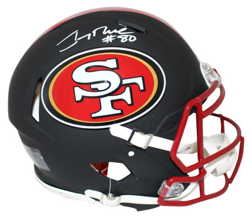 Jerry Rice Signed San Francisco 49ers Black Matte Authentic Helmet BAS 22821