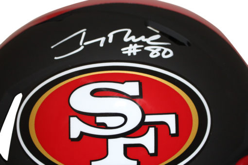 Jerry Rice Signed San Francisco 49ers Black Matte Authentic Helmet BAS 22821