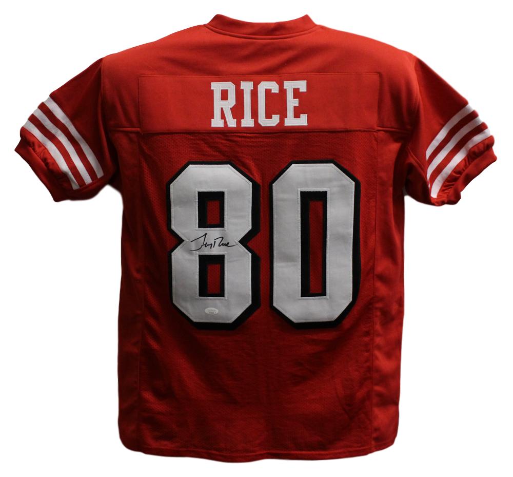 Jerry Rice Autographed San Francisco 49ers Red XL Jersey JSA 24515