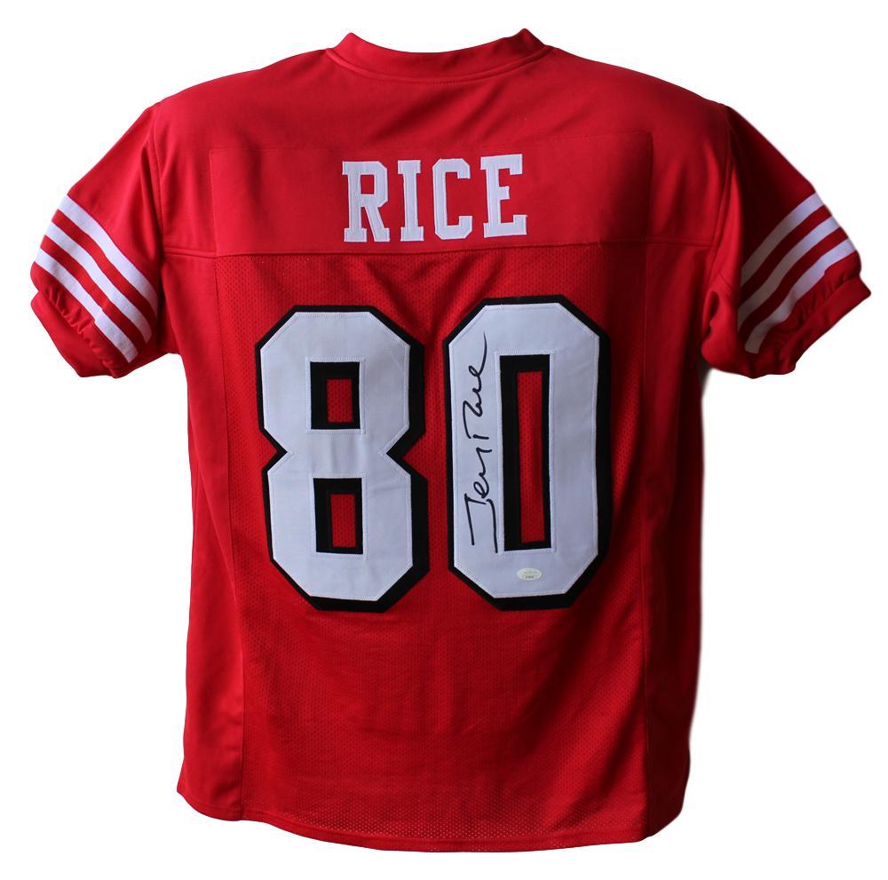 Jerry Rice Autographed San Francisco 49ers Red XL Jersey JSA 24516