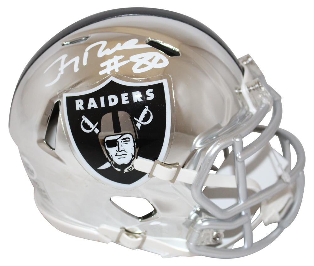 Jerry Rice Autographed/Signed Oakland Raiders Chrome Mini Helmet BAS 26928