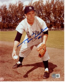 Bobby Richardson Autographed/Signed New York Yankees 8x10 Photo Beckett 55857