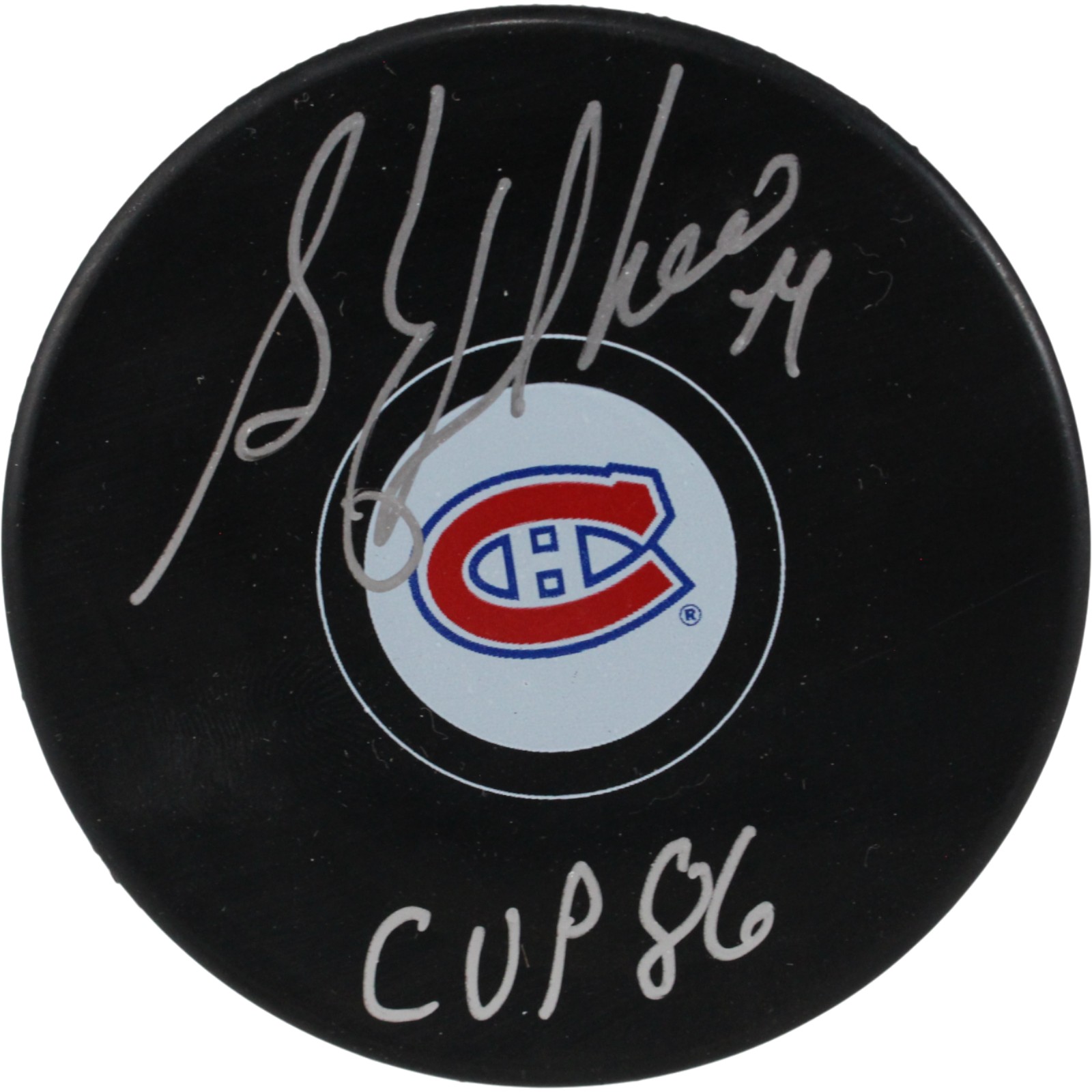 Stephane Richer Autographed Montreal Canadians Logo Puck 86 Cup JSA 53973 1 Stephane Richer Autographed Montreal Canadians Logo Puck 86 Cup JSA 53973