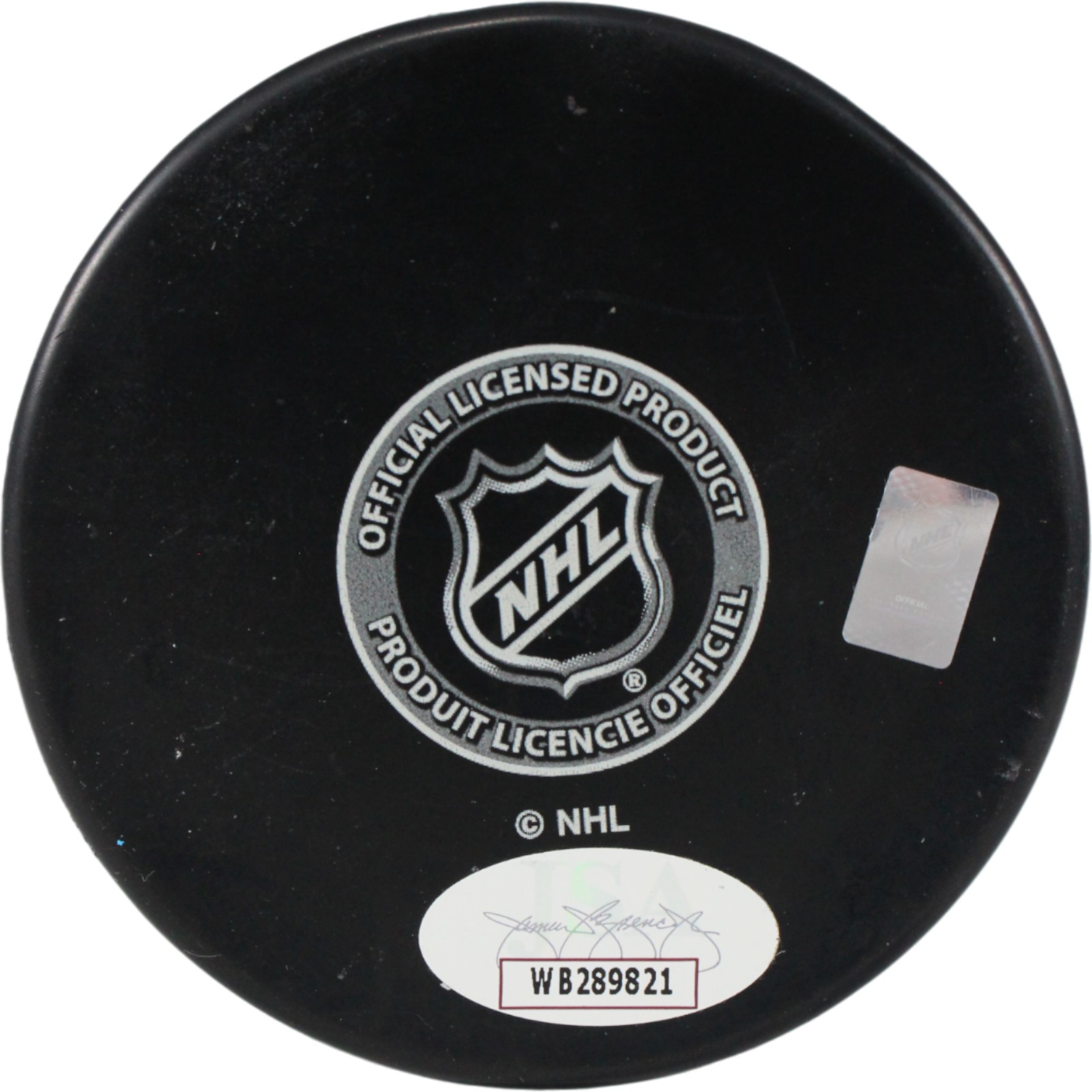 Stephane Richer Autographed/Signed New Jersey Devils Logo Puck 95 Cup JSA 53982