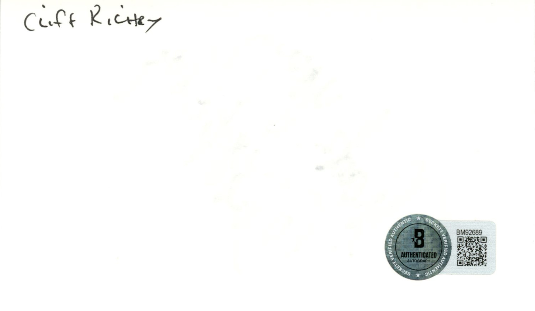Cliff Richey Autographed Tennis Index Card Thank You Beckett 45289