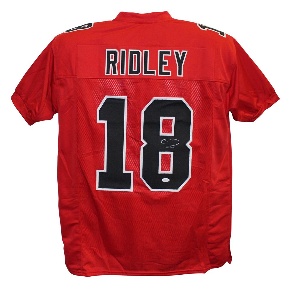 Calvin Ridley Autographed/Signed Pro Style Red XL Jersey JSA 28157