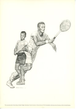 Kramer, Budge, Gibson, Trabert Lot of 4 Tennis Robert Riger Drawings 55920