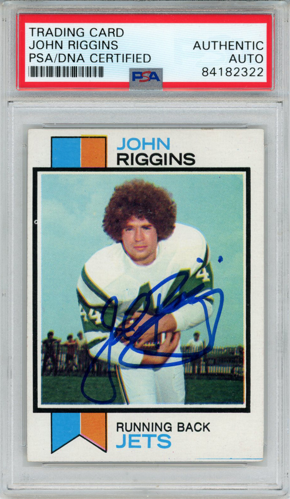 John Riggins Autographed 1973 Topps #245 Trading Card PSA Slab