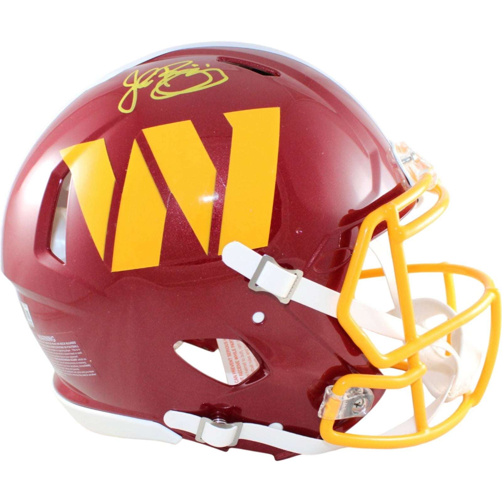 John Riggins Autographed Washington Commanders Pro Helmet Beckett Witness 58665