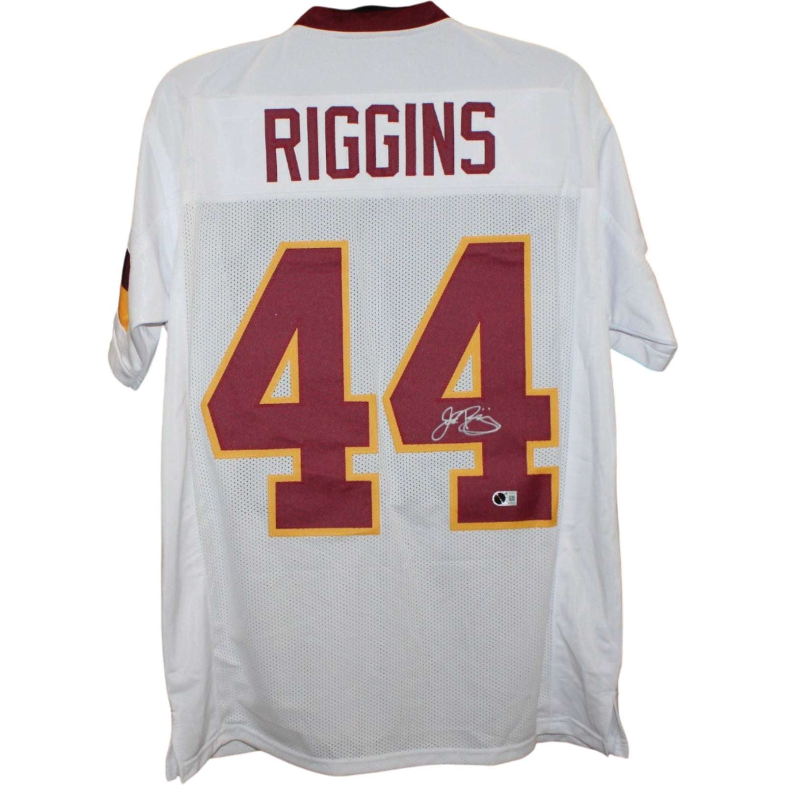 John Riggins Autographed Washington Redskins Jersey White Beckett Witness 58654