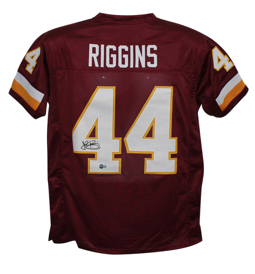 John Riggins Autographed/Signed Pro Style Red XL Jersey Beckett BAS