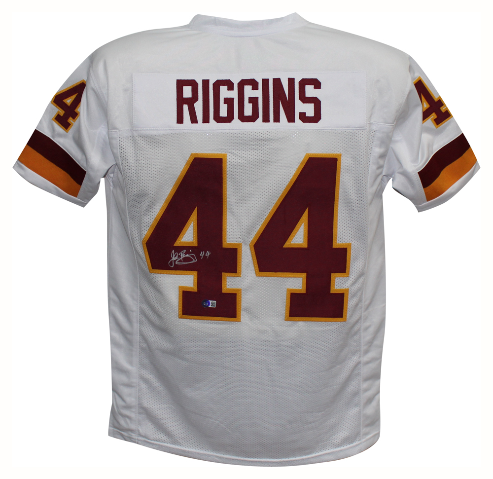 John Riggins Autographed/Signed Pro Style White XL Jersey Beckett