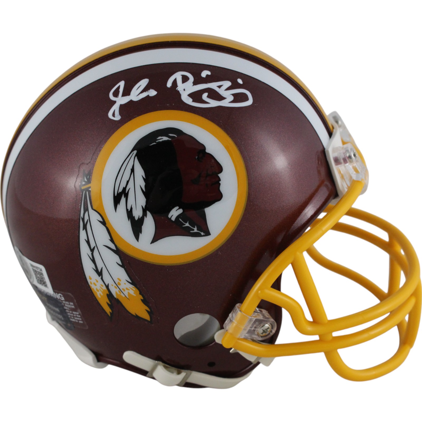 John Riggins Autographed Washington Redskins TB VSR4 Mini Helmet Beckett 49755
