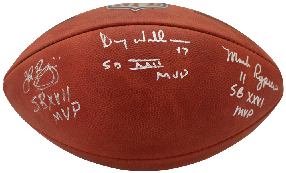 Riggins Rypien & Williams Signed Washington Redskins Official Football BAS