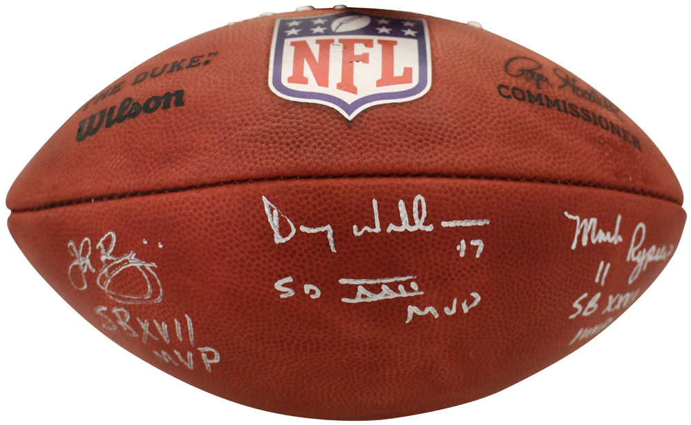 Riggins Rypien & Williams Signed Washington Redskins Official Football BAS