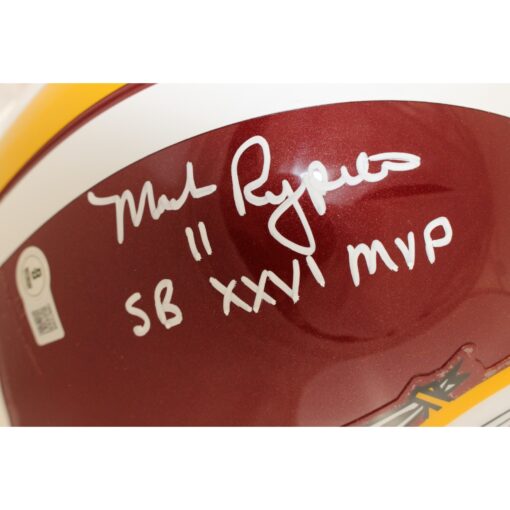 Tim Rypien Signature Williams Rypien Riggins Signed Washington Redskins F/S VSR4 Helmet BAS ...