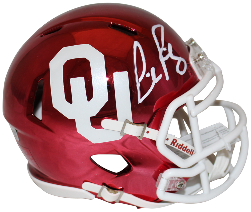 Lincoln Riley Autographed Oklahoma Sooners Chrome Mini Helmet FAN