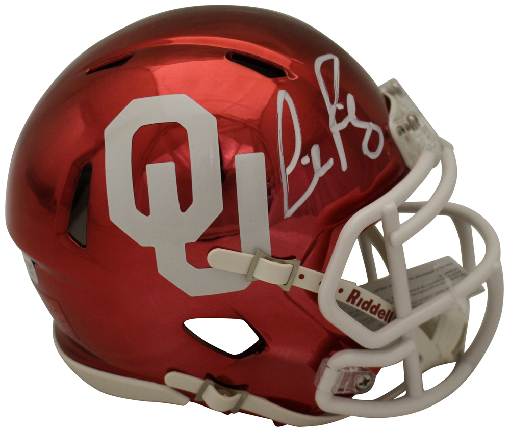Lincoln Riley Autographed Oklahoma Sooners Chrome Mini Helmet FAN
