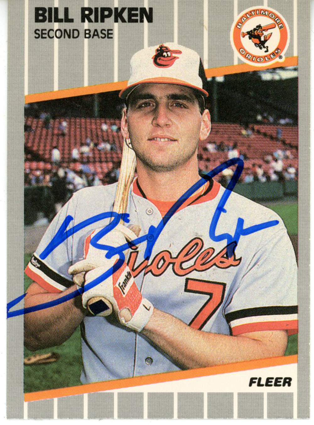 Billy Ripken Signed 1989 Fleer #616 Black Box Error Trading Card Beckett