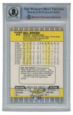 Billy Ripken Autographed 1989 Fleer #616 Error Card 10 Grade Beckett 52503