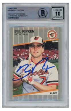 Billy Ripken Autographed 1989 Fleer #616 Error Card 10 Grade Beckett 52505