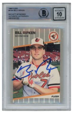 Billy Ripken Autographed 1989 Fleer #616 Error Card 10 Grade Beckett 52517