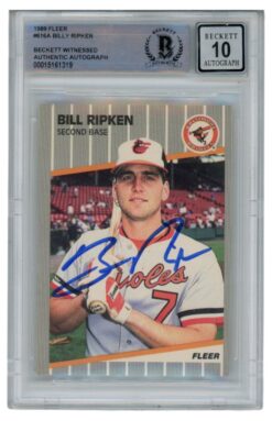 Billy Ripken Autographed 1989 Fleer #616 Error Card 10 Grade Beckett 52523