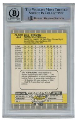 Billy Ripken Autographed 1989 Fleer #616 Error Card 10 Grade Beckett 52523