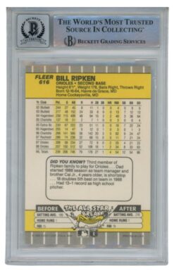 Billy Ripken Autographed 1989 Fleer #616 Error Card 10 Grade Beckett 52529