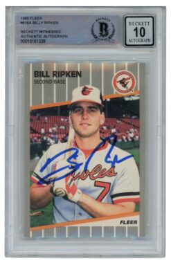 Billy Ripken Autographed 1989 Fleer #616 Error Card 10 Grade Beckett 52532
