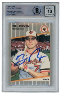 Billy Ripken Autographed 1989 Fleer #616 Error Card 10 Grade Beckett 52535