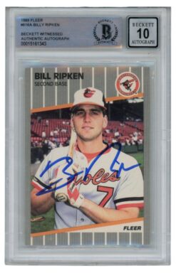 Billy Ripken Autographed 1989 Fleer #616 Error Card 10 Grade Beckett 52538