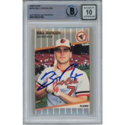 Billy Ripken Autographed 1989 Fleer 616 Trading Card 10 Grade Beckett 49334